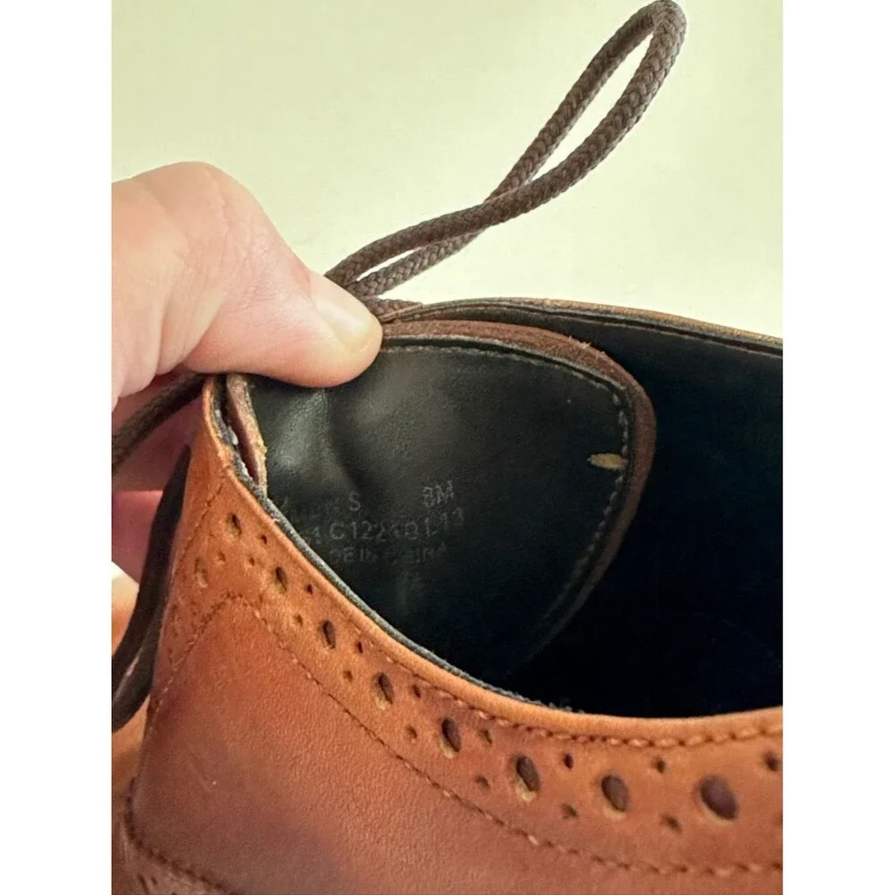 Cole Haan brown leather brogued wingtip oxford dress shoes